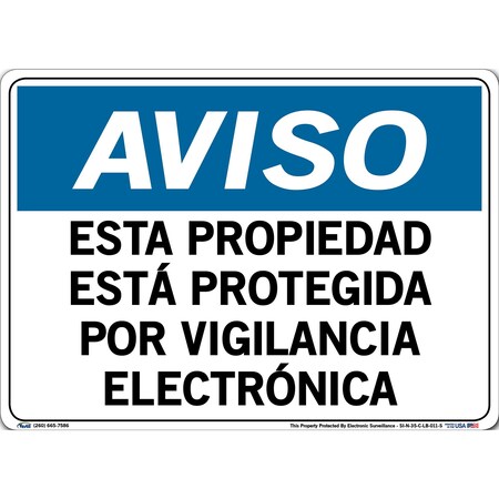 Vestil Vinyl Label Sign, 10-1/2" Height, 14-1/2" Width, Vinyl Label, Rectangle, Spanish SI-N-35-C-LB-011-S